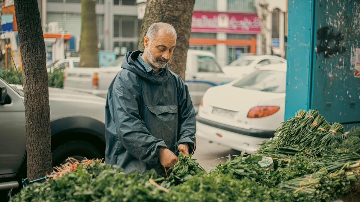 Man shopping at grocery store